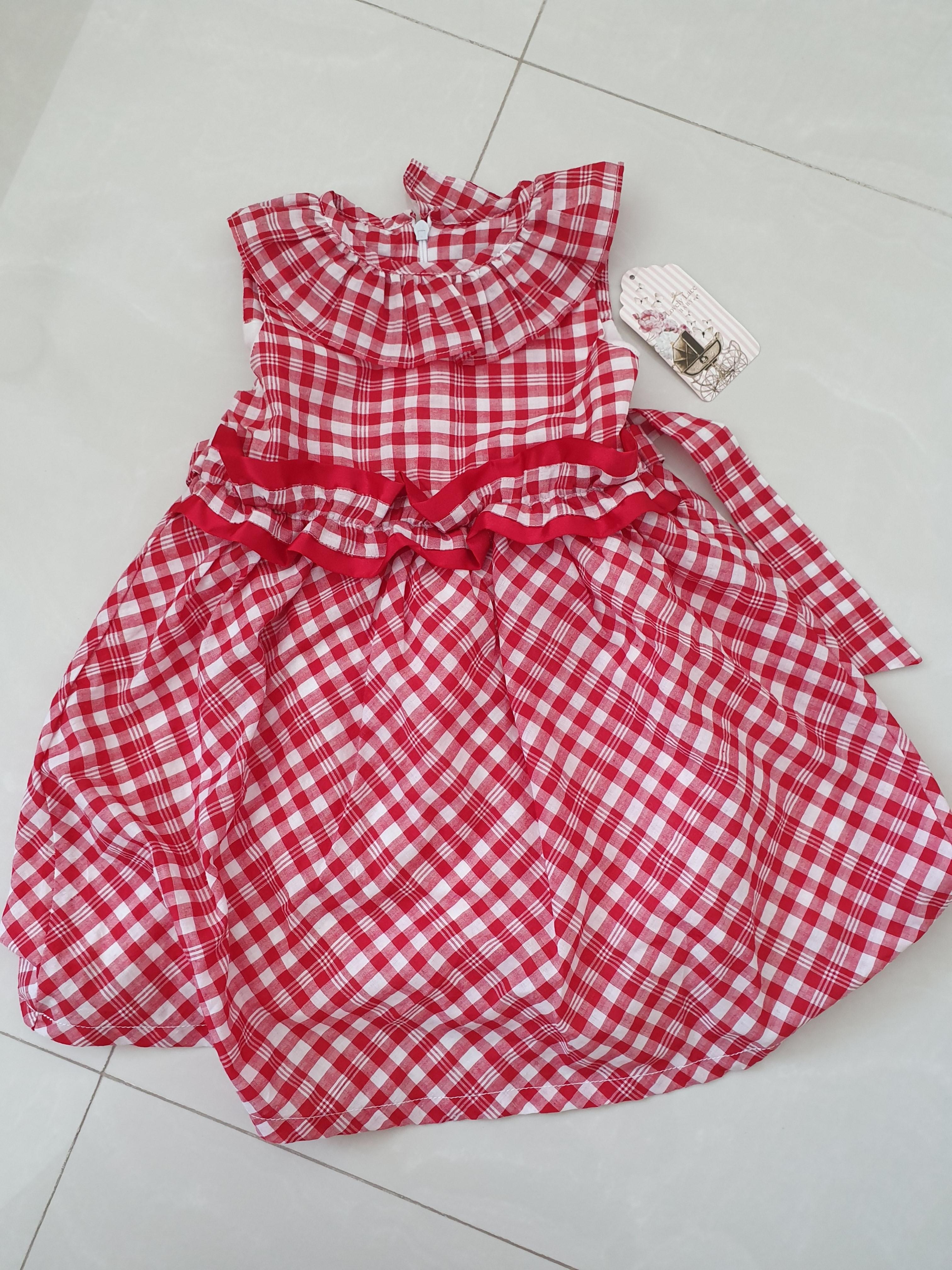 Red check baby deals dress