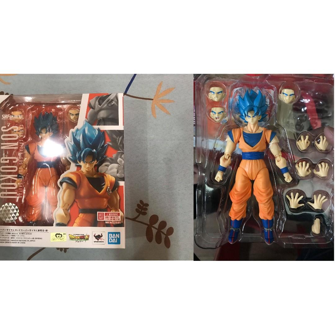 S.H.Figuarts Son Goku SSGSS (Super Saiyan God Super Saiyan) Avec Plaques Faciales Supplémentaires