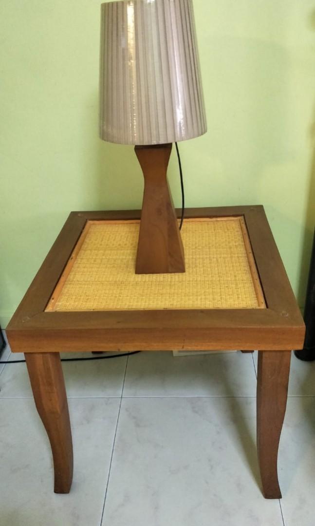 Solid wood side table (Category: Tables & Sets) located in Singapore. Submitted by arghwen (Listing ID 38116127, Image 1). Description: L60cm x L60cm x H56cm Self collect.