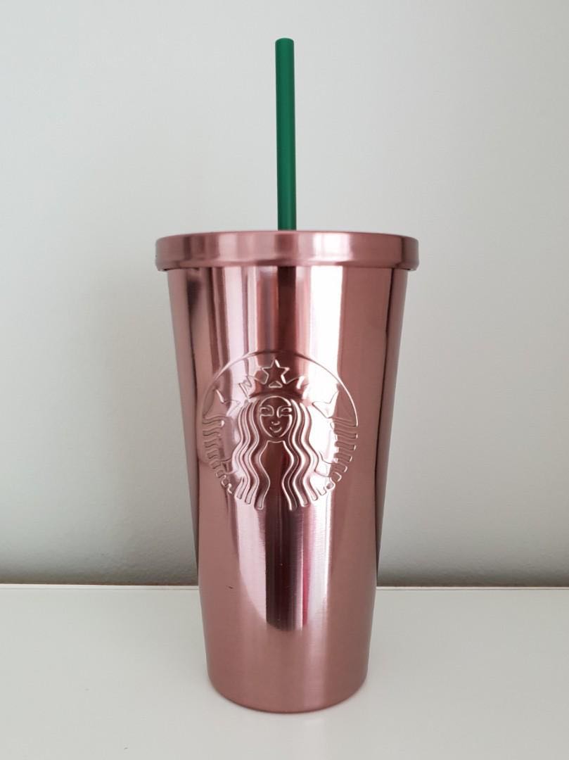 Starbucks Malaysia Gold Metallic Stainless Steel Tumbler w/Straw – MERMAIDS  AND MOCHA