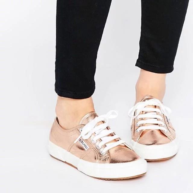 superga shoes rose gold