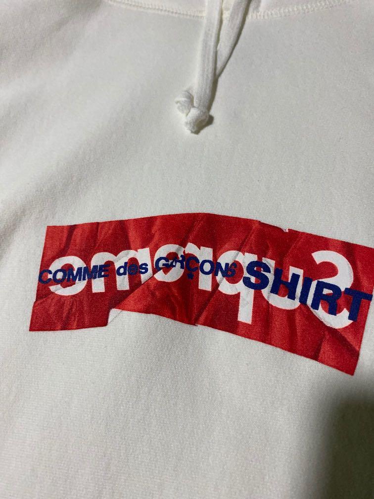 supreme cdg white hoodie