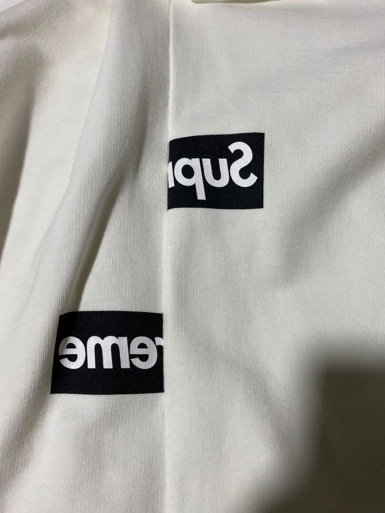 supreme cdg white hoodie