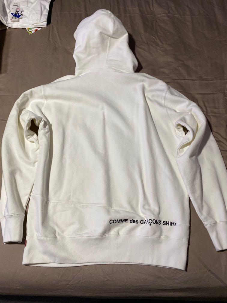 supreme cdg white hoodie