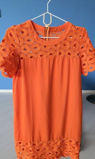 Pre-loved vintage retro orange dress #MRTTampines #MRTToaPayoh