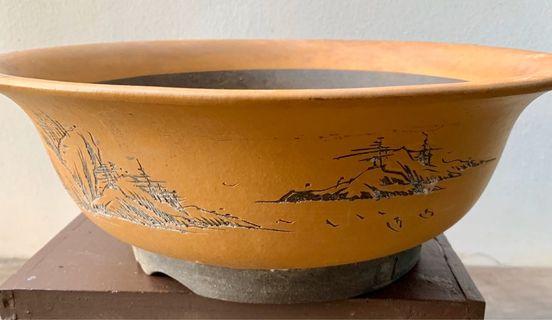 Bonsai Round shallow Pots - UnGlazed Stoneware