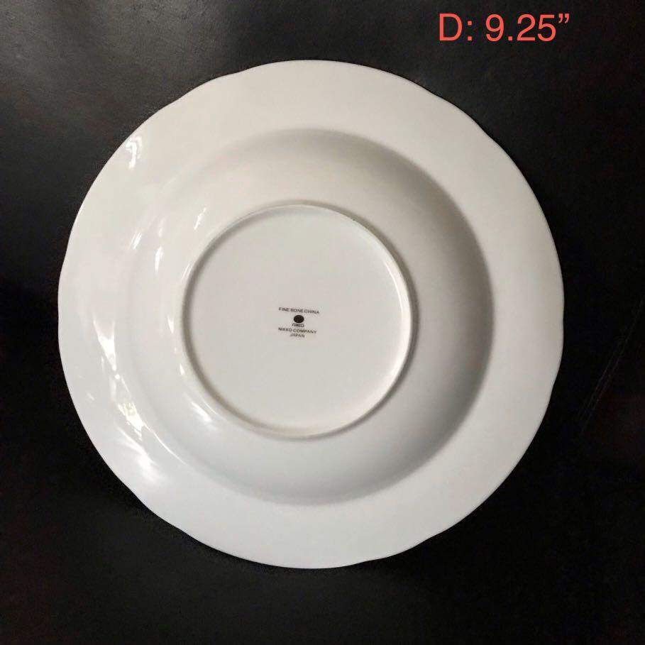 9.25” Nikko fine bone China white bell flower deep plate, Furniture