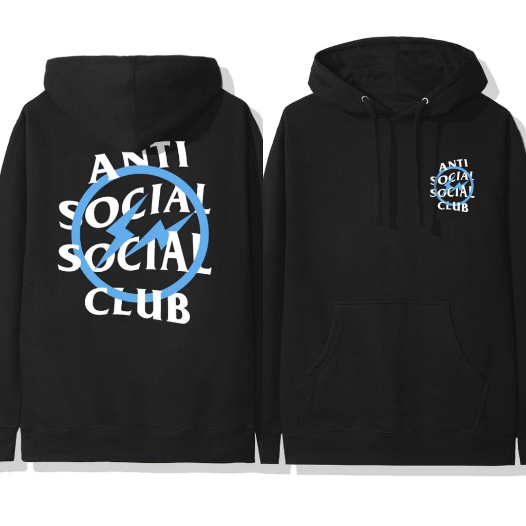 Anti Social Social Club (ASSC) X Fragment Blue Bolt Hoodie