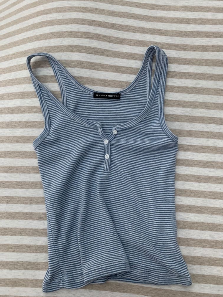 Brandy Melville Dalis Tank in Navy/Grey Stripes, Women's Fashion, Tops,  Other Tops on Carousell