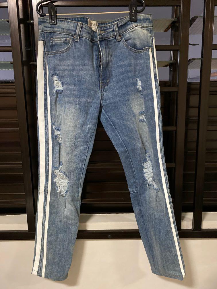 Double stripe clearance jeans