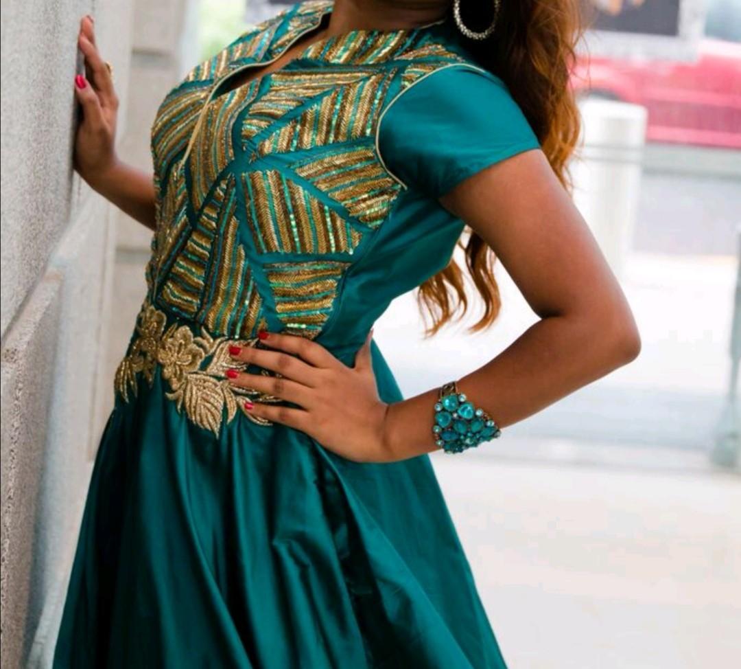 emerald evening gown