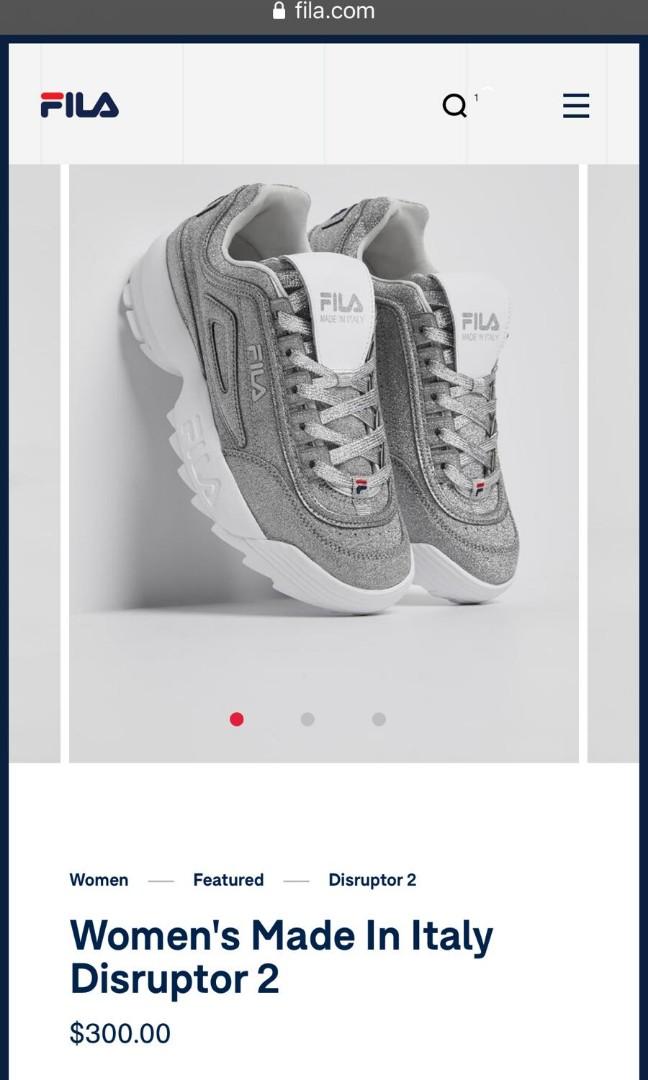 FILA DISRUPTOR 2 MADE IN ITALY limited etd silver colorway