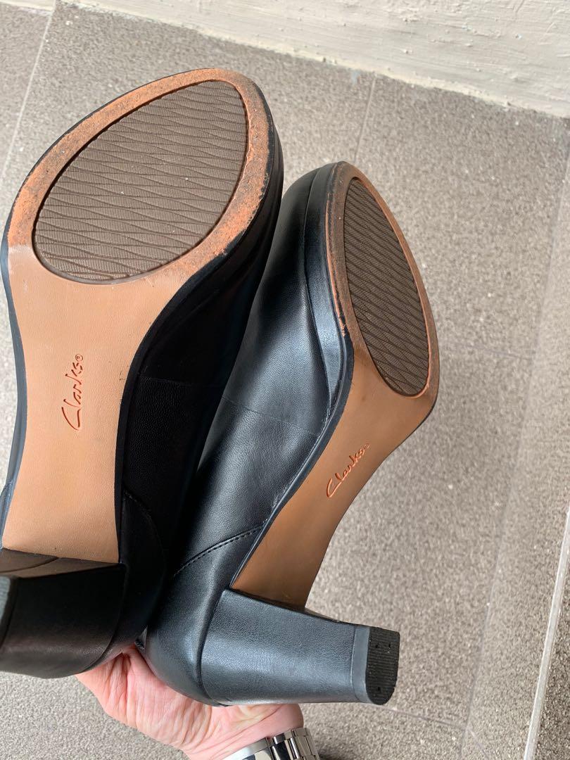 Clarks black heels sale shop