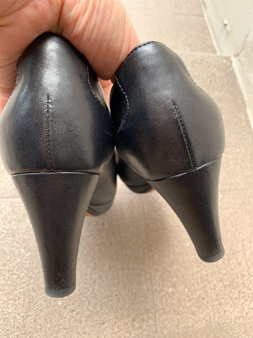 Clarks black discount heels sale