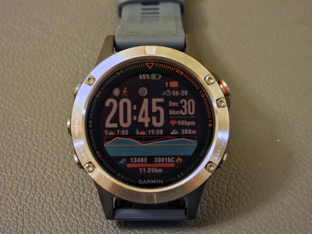 Garmin Fenix 5 Silver Granite Blue 3 straps Condition 8 10