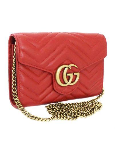 Gucci marmont woc in red Luxury Bags Wallets on Carousell