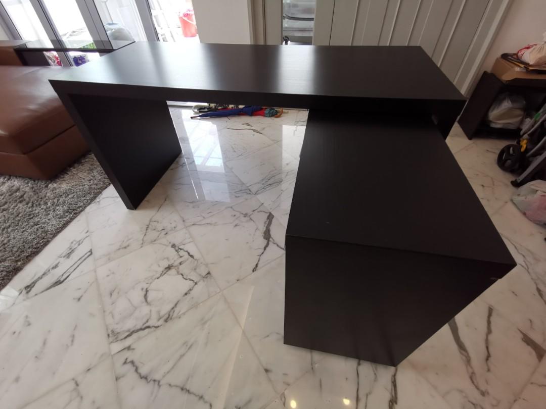Ikea Desk for Sale Dark Walnut Colour, Furniture & Home Living