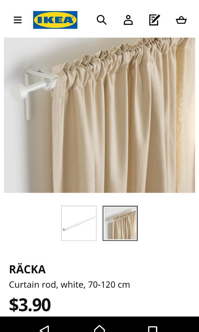 Ikea Racka Curtain Rod And Raffig Finials White Furniture Home
