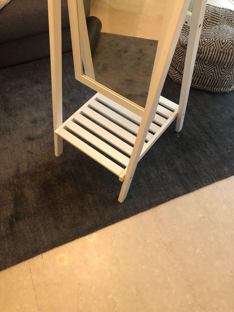IKEA White free standing mirror full body, Furniture & Home Living
