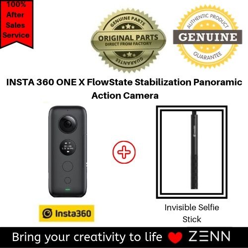 INSTA 360 ONE X FlowState Stabilization Panoramic Action Camera Pro Set ...