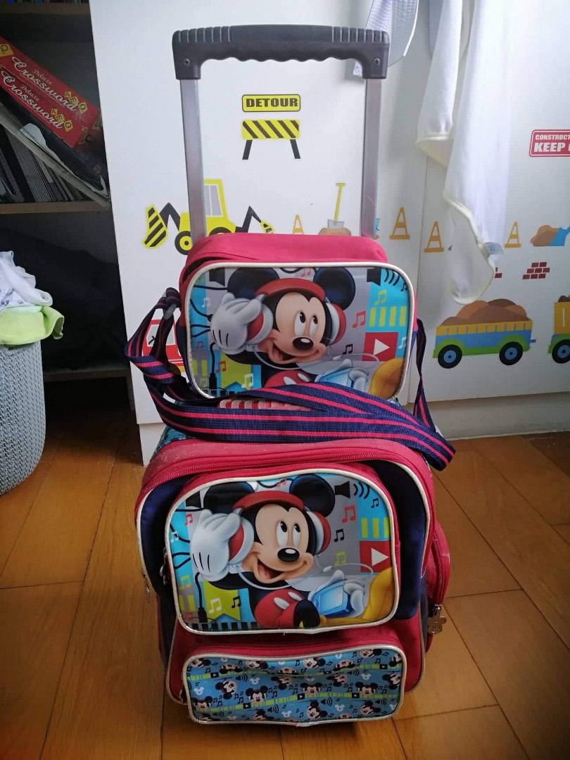 Mickey mouse trolley school bag sales