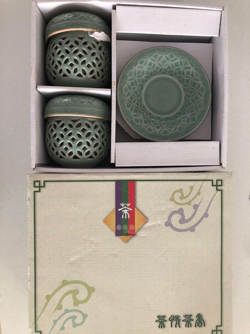 Korean celadon tea set (green ceramic), Hobbies & Toys, Stationery