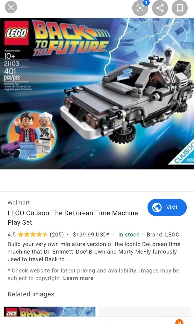 back to the future lego walmart