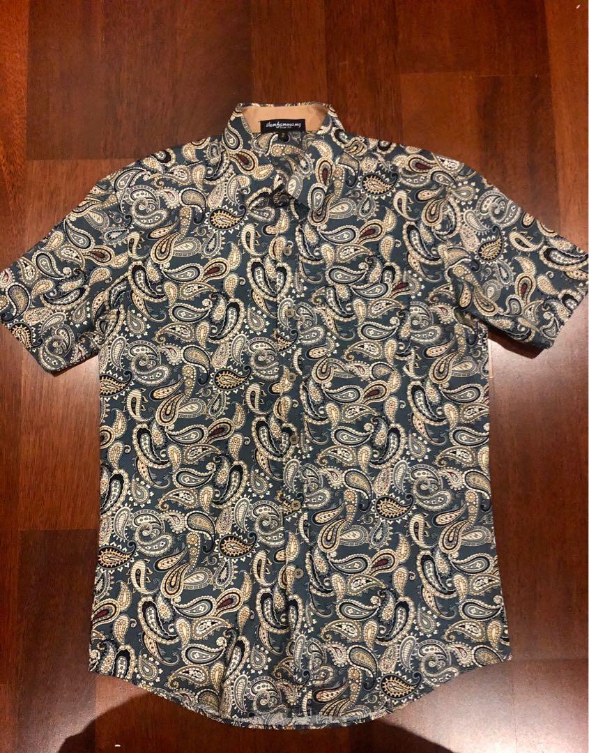 Men s Slim Fit Batik Shirt Brand New Size M