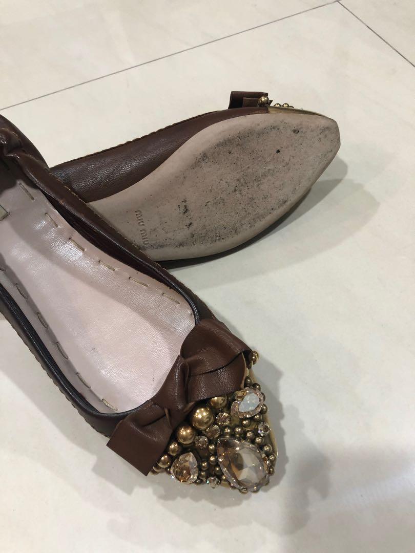 Miu Miu jeweled flats Women s Fashion Footwear Flats on Carousell