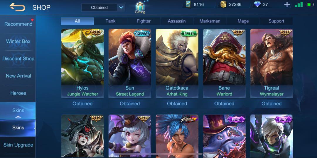 Mobile Legend For Sale Haya Skin Gusion Skin And Kof Karina Skin Pm Me For More Details Toys Games Video Gaming Others On Carousell