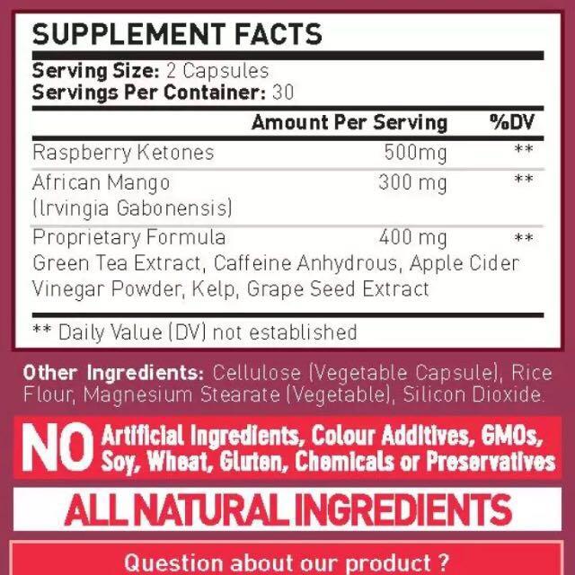 Nano Singapore Raspberry Ketone Extreme African Mango + Green Tea