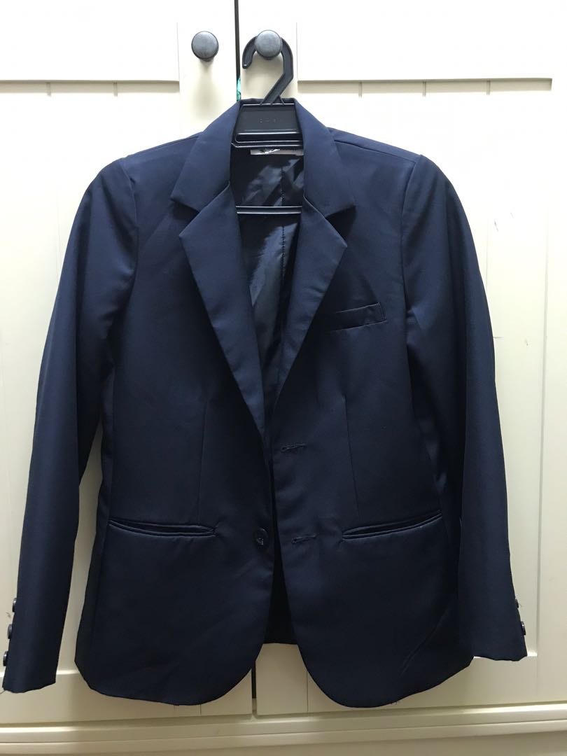 Fitted Blazer - Navy Blue