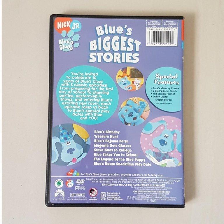 Nick Jr Blue's Clues Blue's Biggest Stories, DVD, Kids, Music & Media