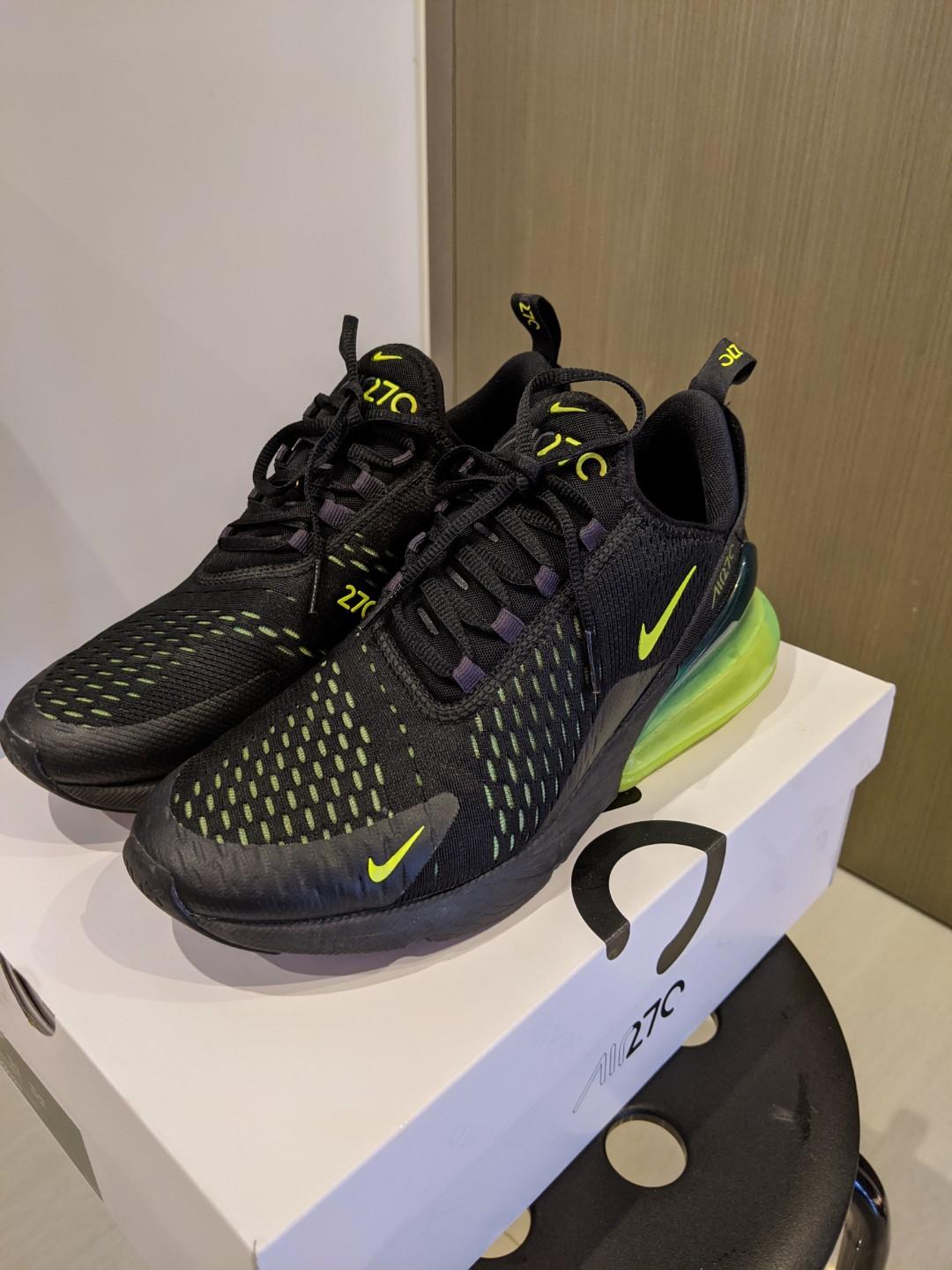 Nike Air Max 270 Black and Green, Men's 