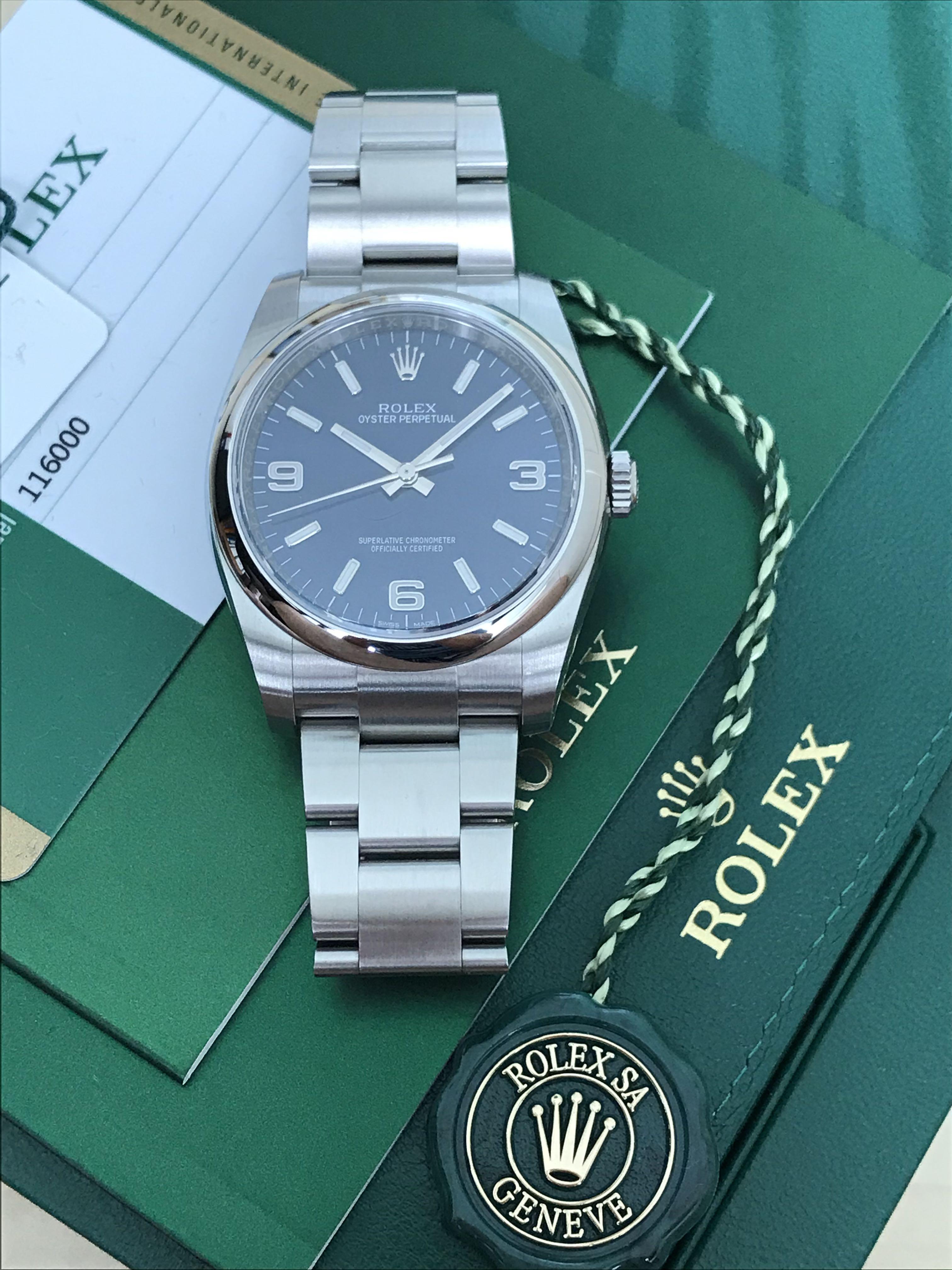 rolex oyster perpetual 36mm blue