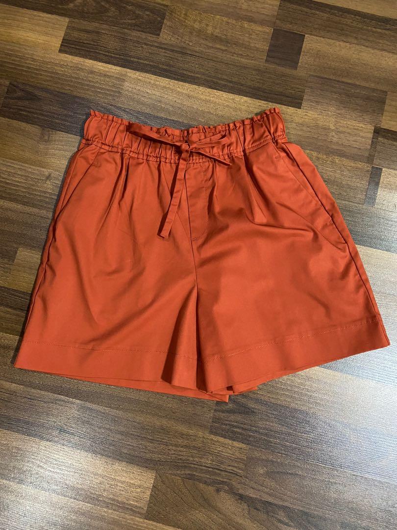 Orange high waisted shorts Clearance