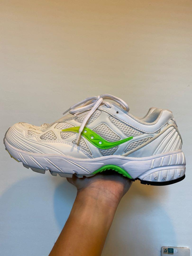 used Kith x Saucony Grid Web slime yellow 110 US9 NO BOX Men s Fashion Footwear Sneakers on Carousell