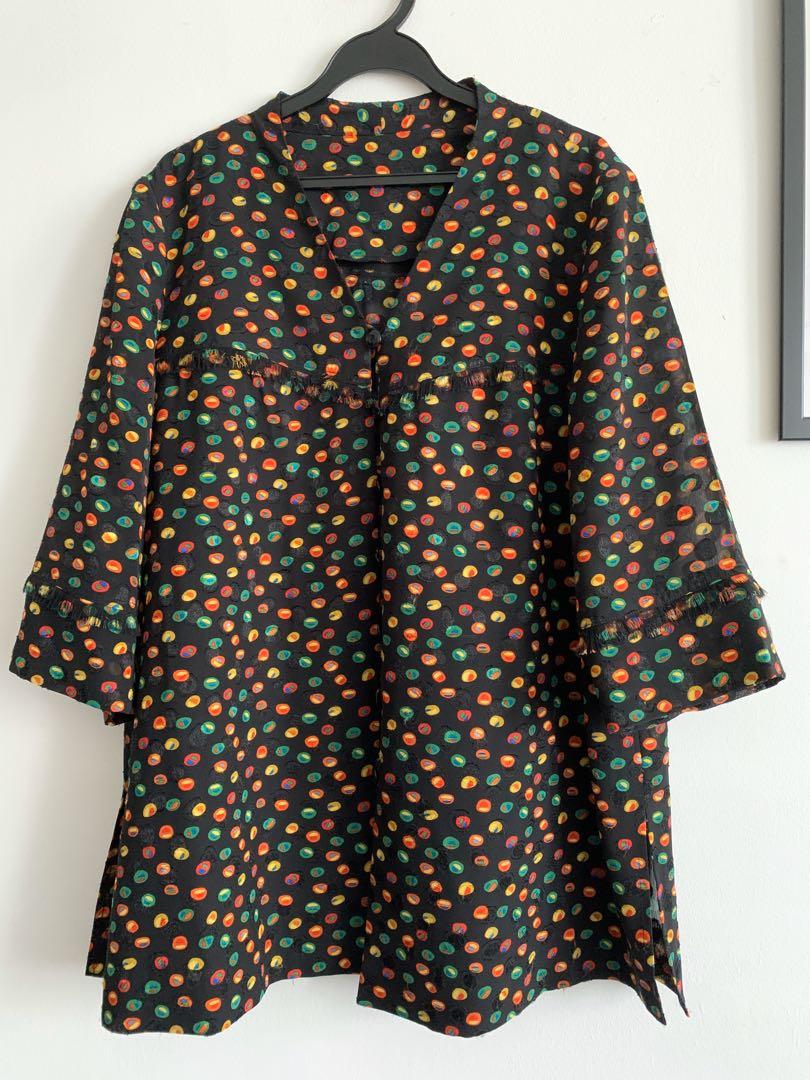 vintage polka dot blouse