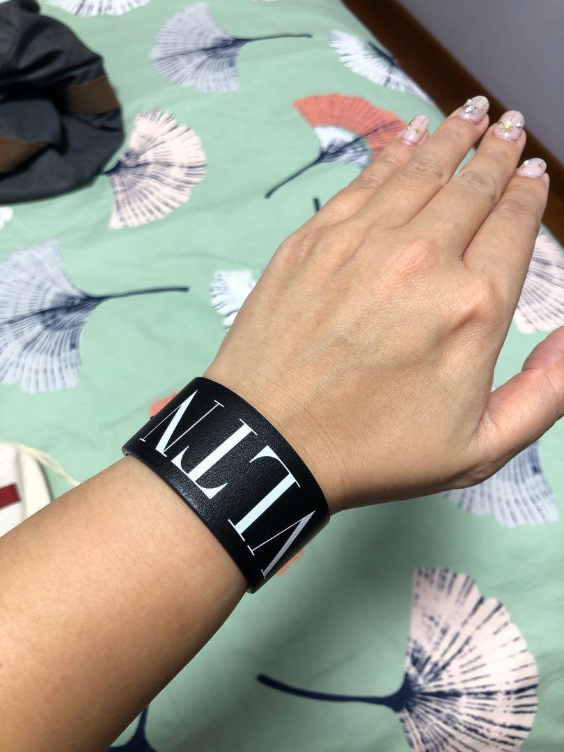 FINAL PRICE VLTN Leather Bracelet Black
