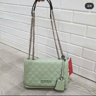 guess mint green handbag