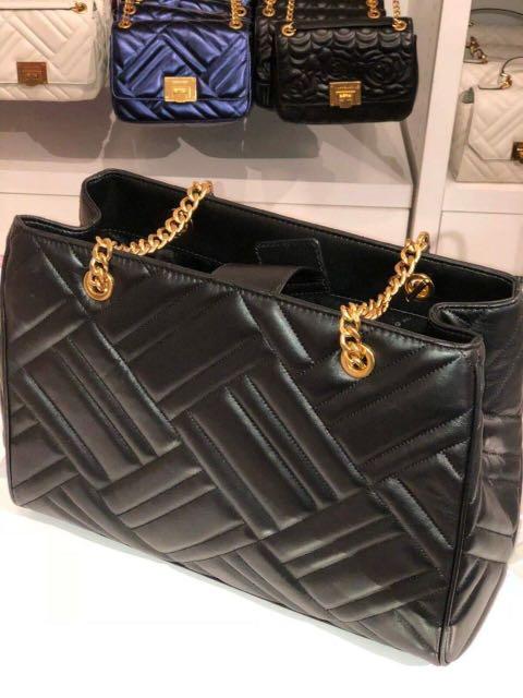 Authentic MK vivianne large quilted leather tote shoulder Bag