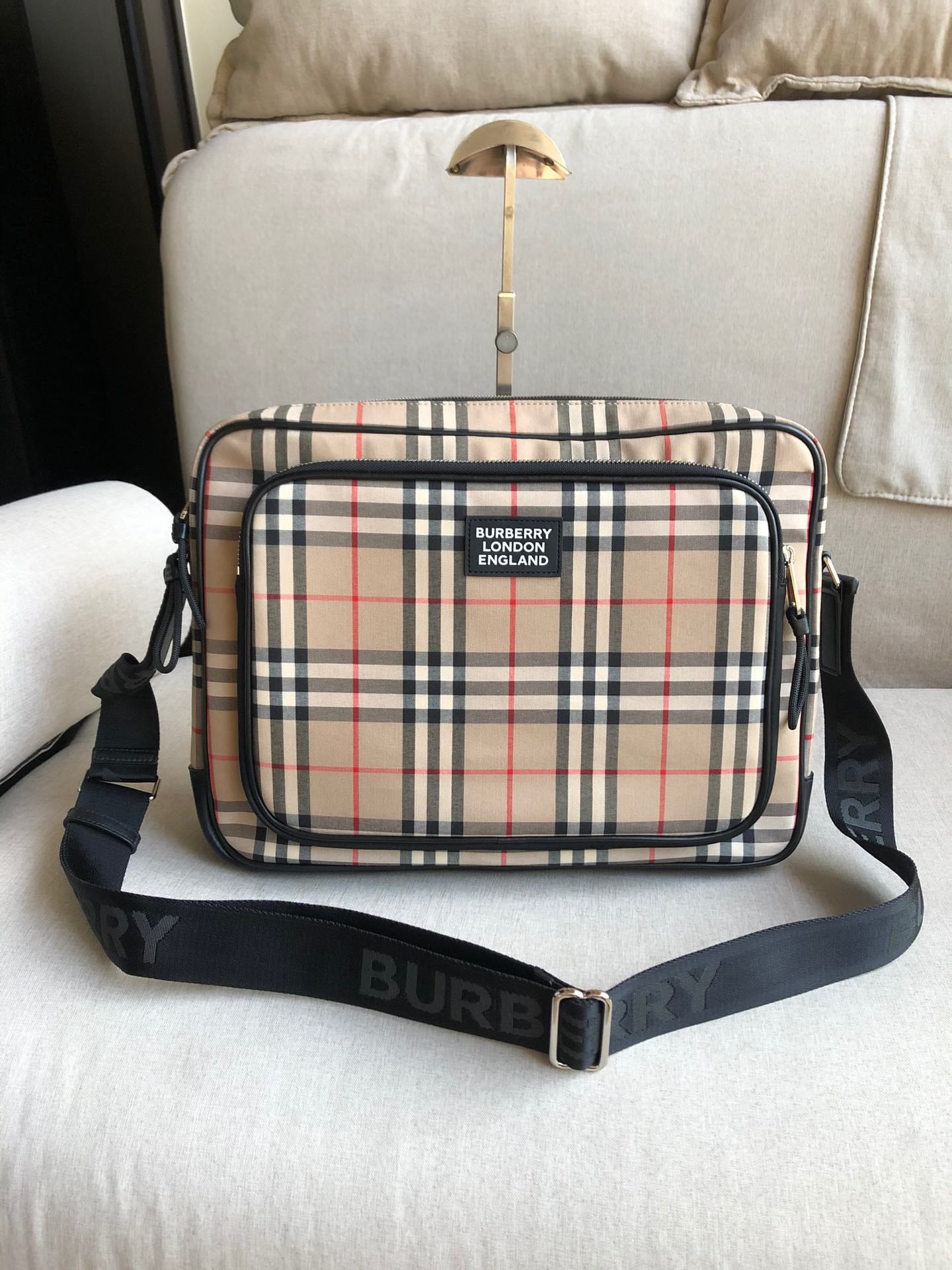 Burberry london check messenger bag top