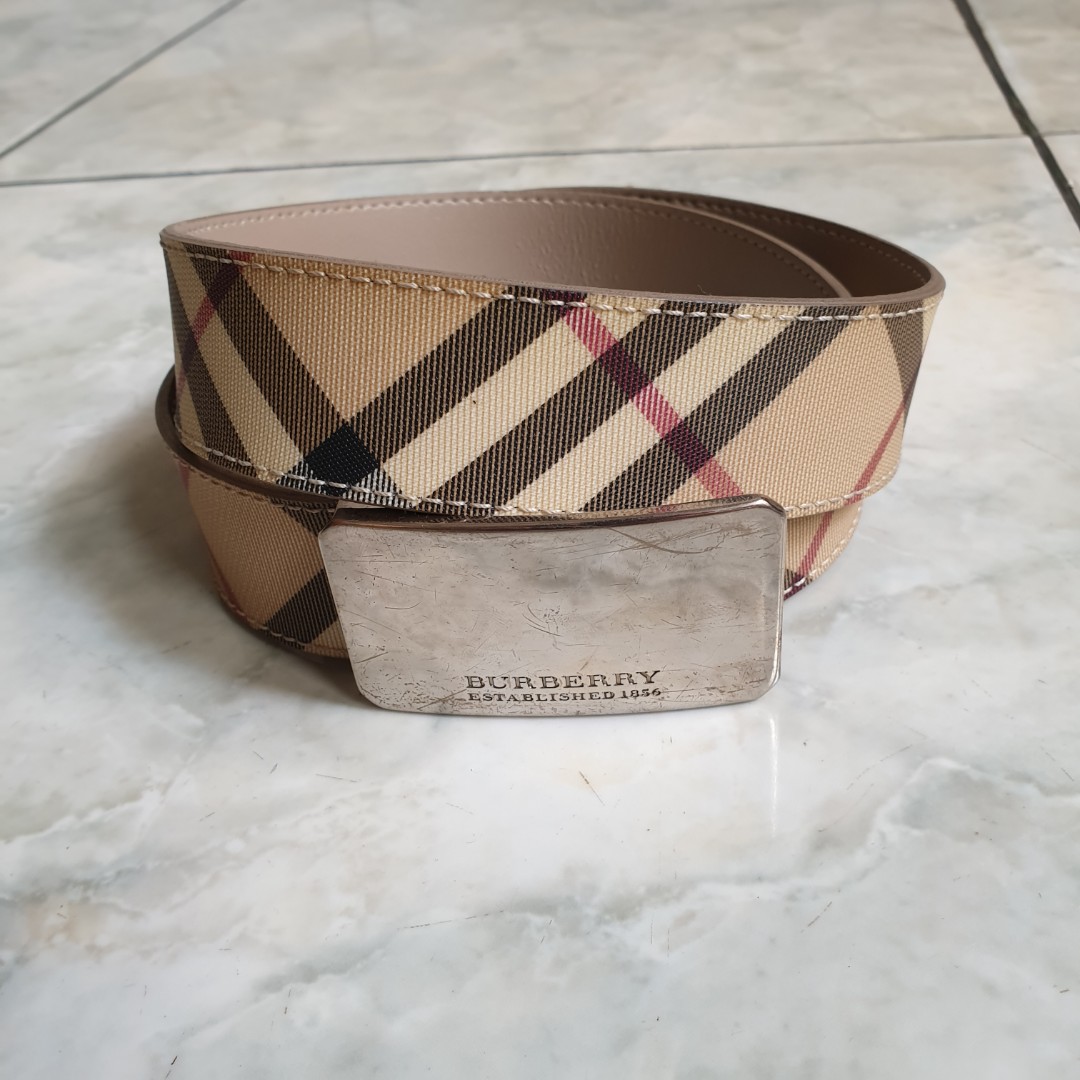 burberry belt silver buckle