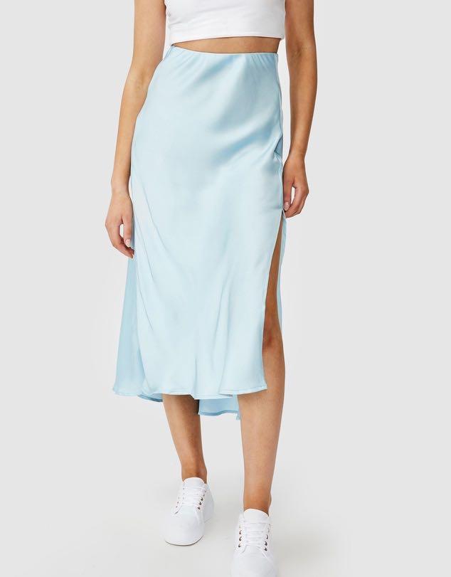 Silk midi new arrivals skirt cotton on