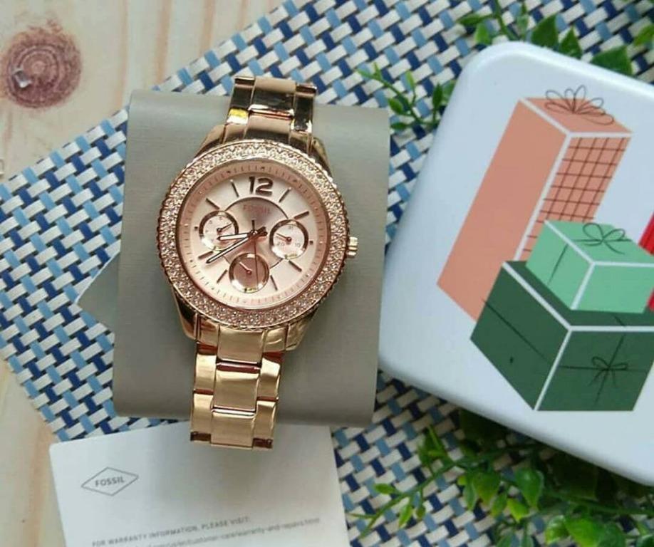 Fossil es3590 rose gold clearance