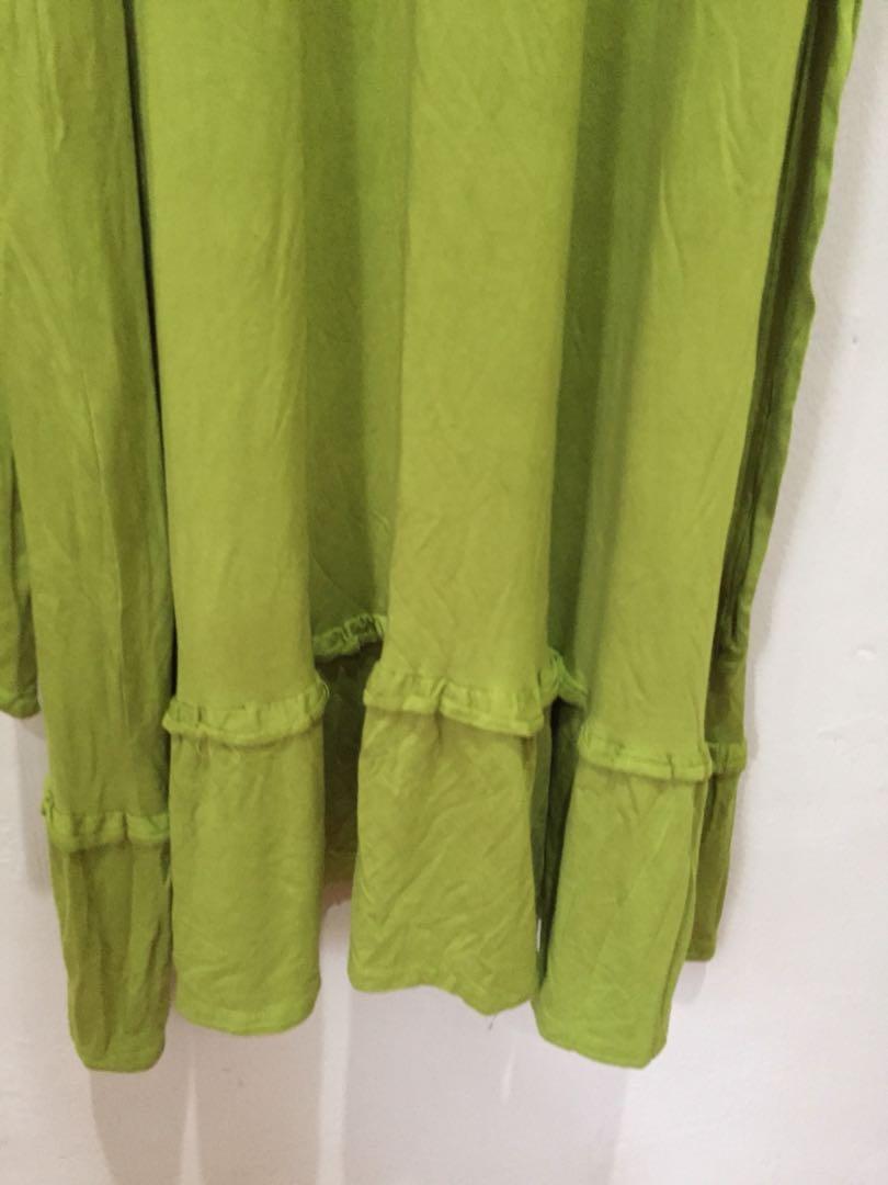 Gamis Kaos Warna Green Tea Fesyen Wanita Muslim Fashion Gaun Di Carousell