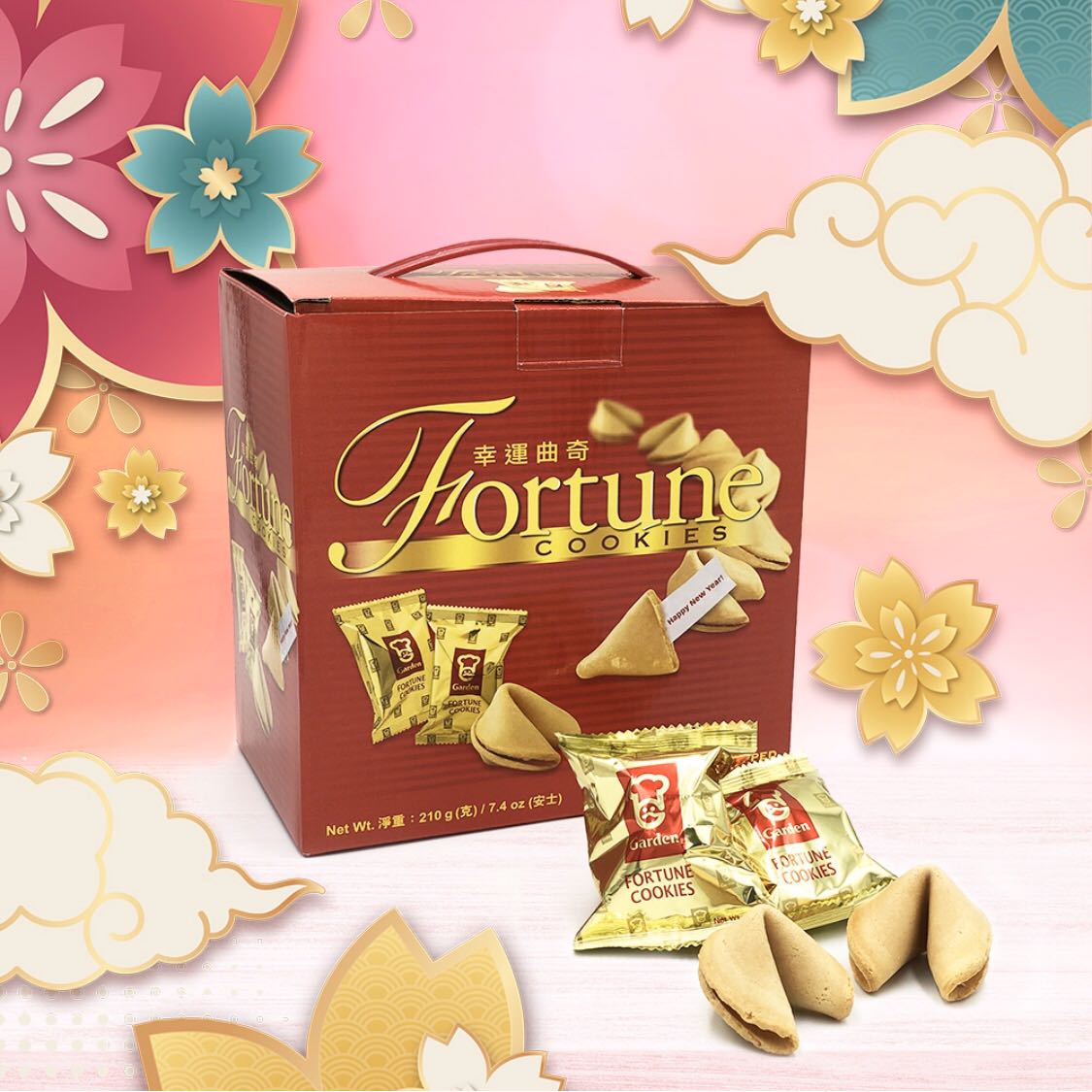Garden Fortune Cookies Gift Box 30 pcs, Food & Drinks, Gift Baskets