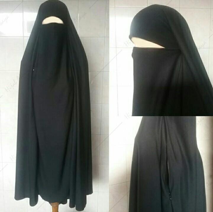 Jilbab Chador Fntg Black Women S Fashion Muslimah Fashion On Carousell