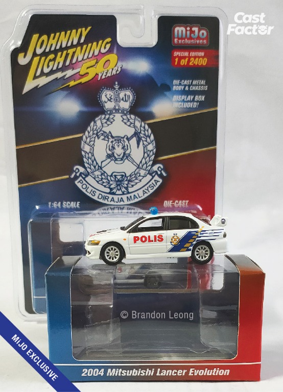 Johnny Lightning - 2004 Mitsubishi Lancer Evolution Malaysian Police Version (MiJO Exclusive)