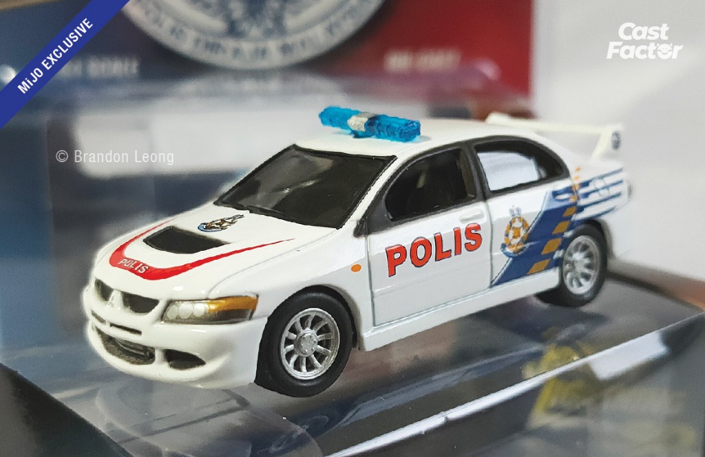 Johnny Lightning - 2004 Mitsubishi Lancer Evolution Malaysian Police Version (MiJO Exclusive)
